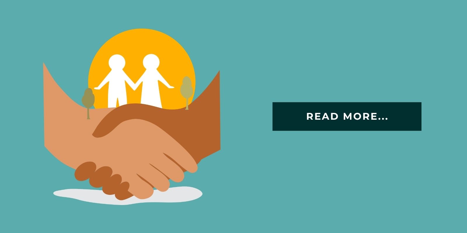 Blog Header Illustration people shaking hands and it says 'read more'
